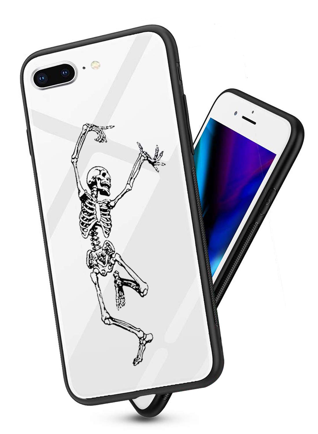 Alsoar Clear Silicone Bumper Case with Tempered Glass Screen Protector for iPhone 8/7 - Cute Animal Design, Shockproof & Scratch Resistant - Perfect for Daily Use, Work, and Outdoor Activities