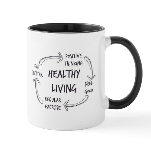 White/Black Inside - Healthy Living Mugs