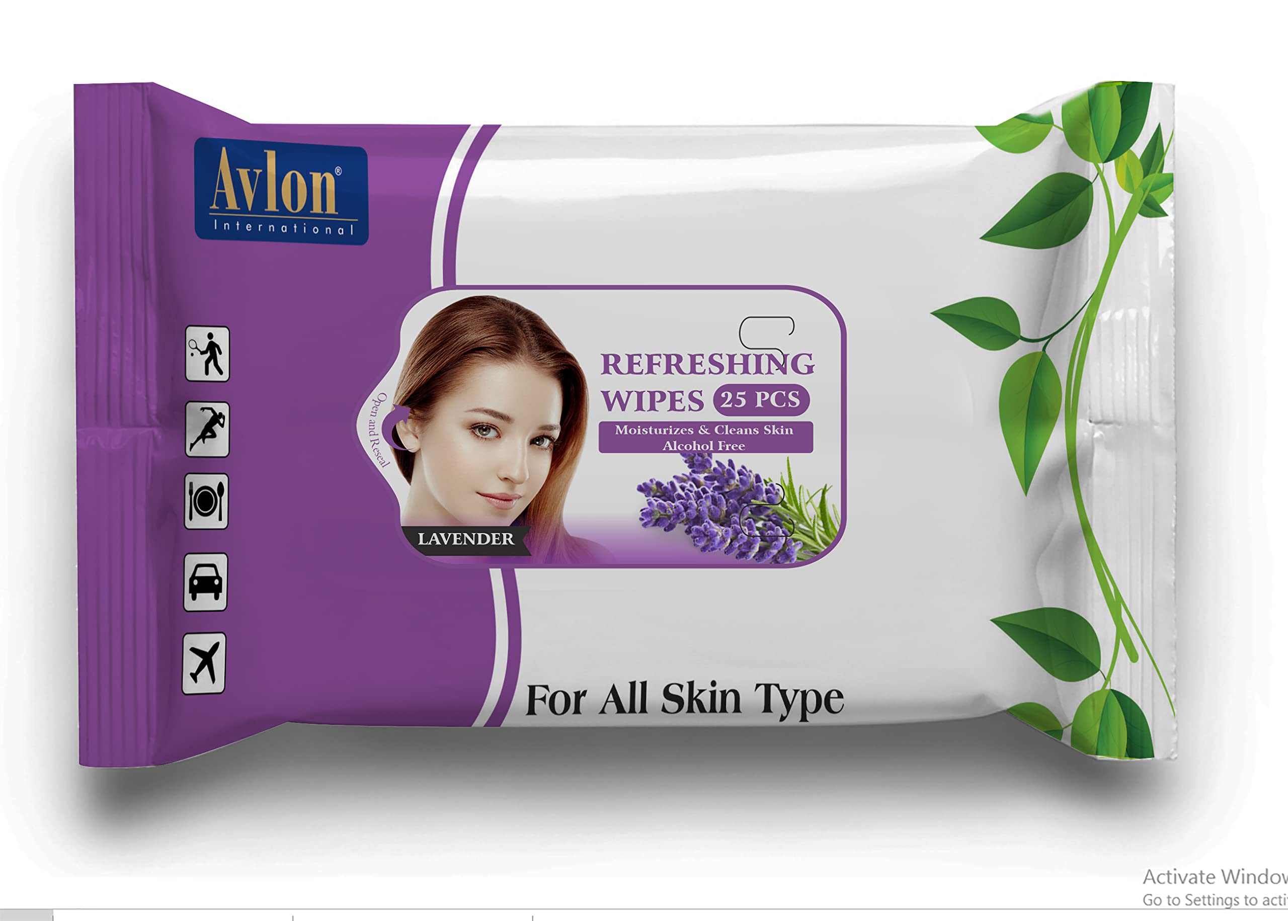 Avlon Oil Control Face Wipes with Natural Extract - Paraben Free & Alcohol Free Facial Cleansing Wipes for Oily Skin, 25 Count (Pack of 4) - Perfect for Travel, Gym & On-the-Go Skincare