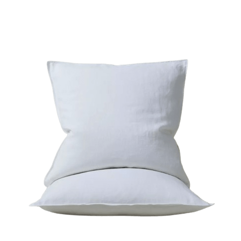 Premium Ravello Linen Euro Pillowcase Set - 100% Natural White Linen Shams for Bedroom Decor & Luxury Hotel Style Bedding - Perfect for Master Bedrooms, Guest Rooms & Airbnb Styling