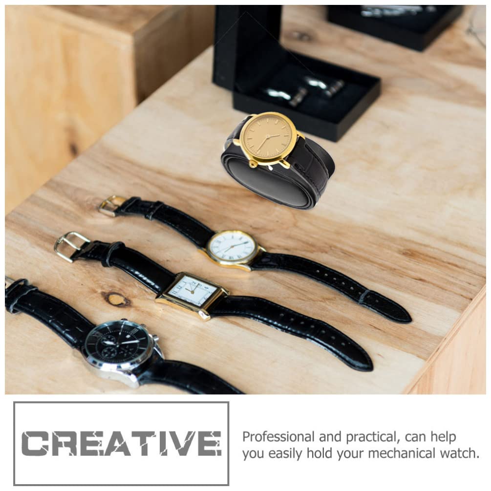 Zerodeko 6-Piece Leather Watch Pillow Display Stand Set - Desk Organizer, Watch Cushion & Storage Box for Jewelry Stores, Home Display, and Watch Collection Organization
