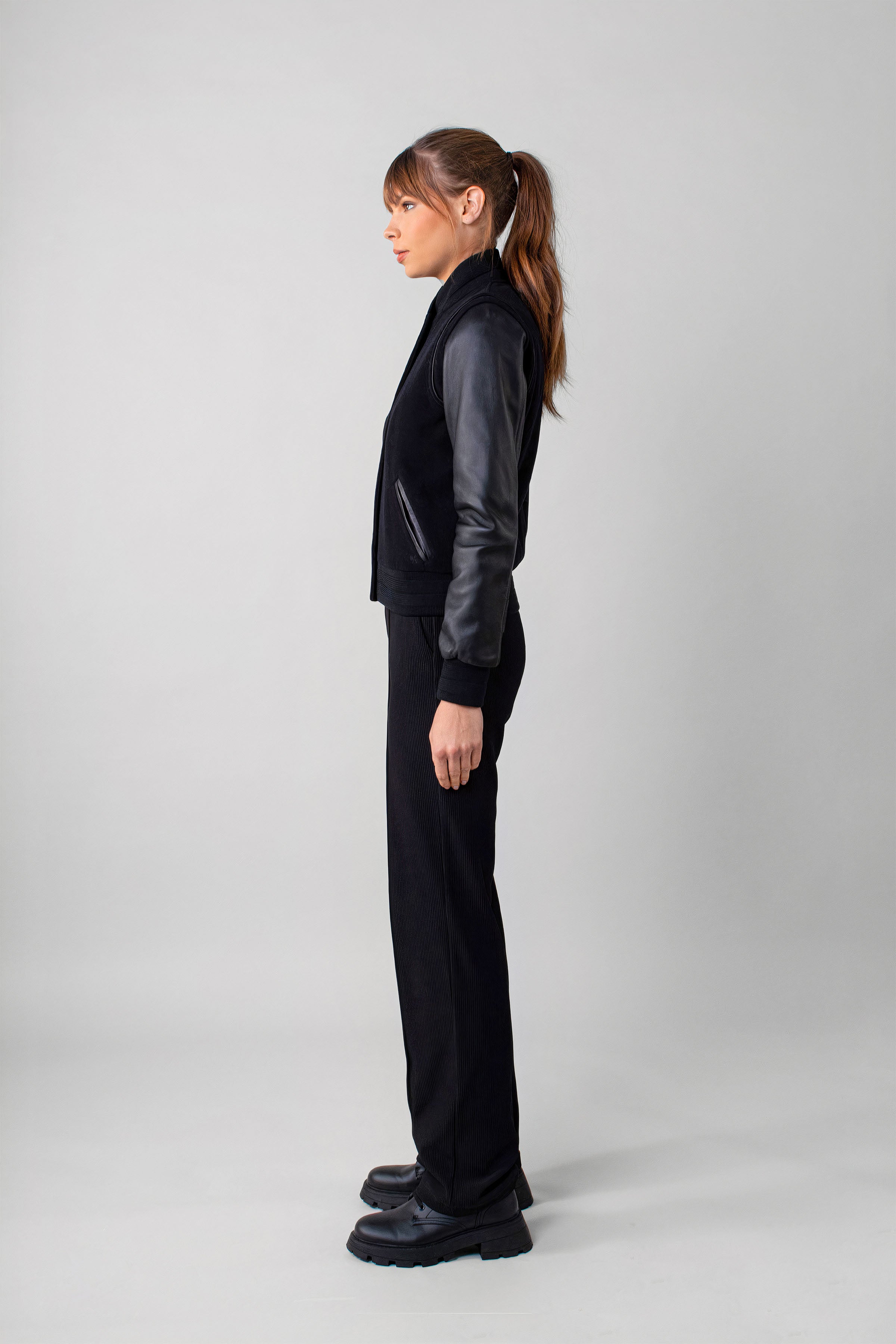 Varsity Noir Women's Jacket - Stylish & Comfortable Letterman Jacket for Casual Wear, Sports, and School Events