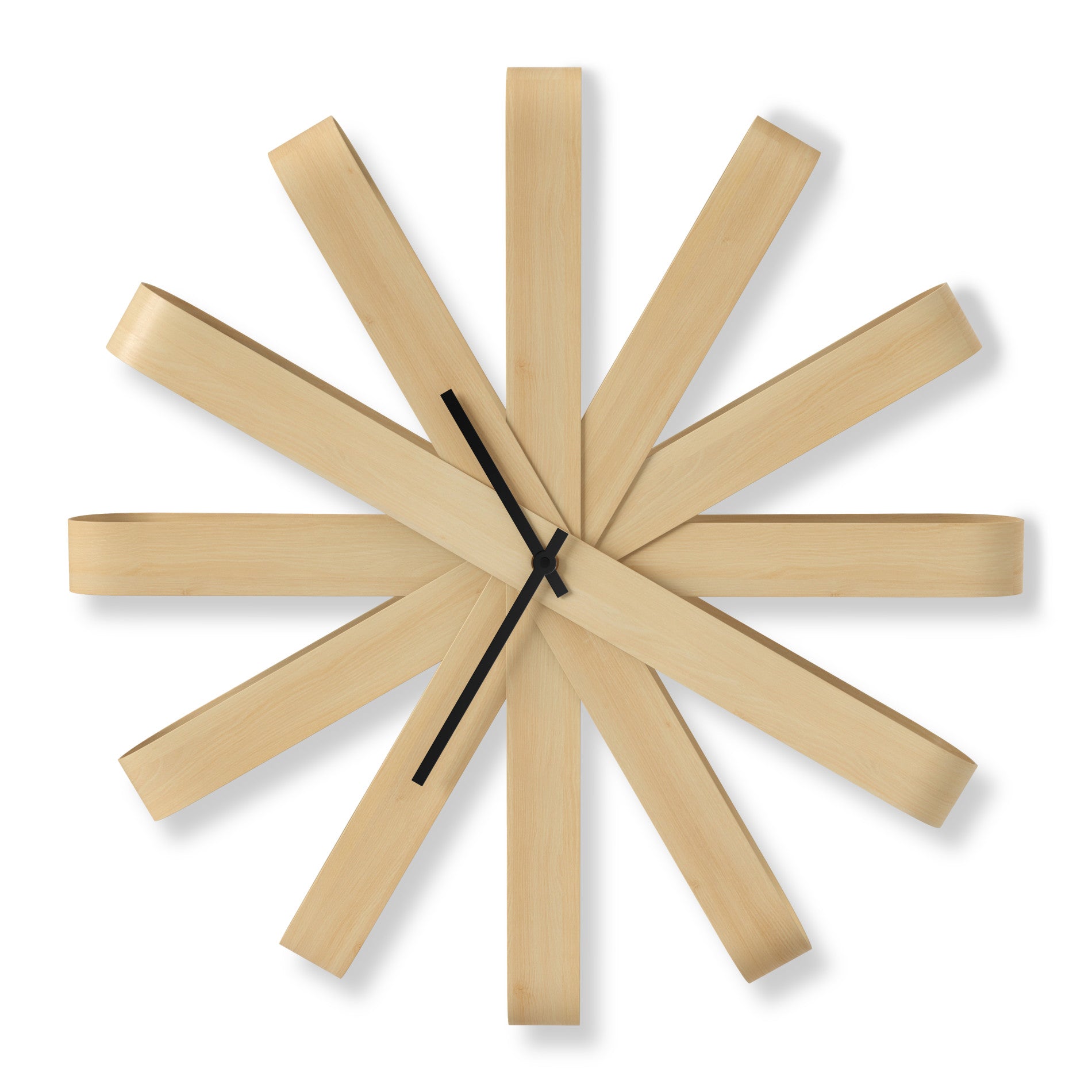 Stylish Ribbonwood Wall Clock - Modern Wooden Analog Clock for Home, Office & Living Room Decor - Silent Non-Ticking Battery Operated - Perfect for Bedroom, Kitchen & Workspace