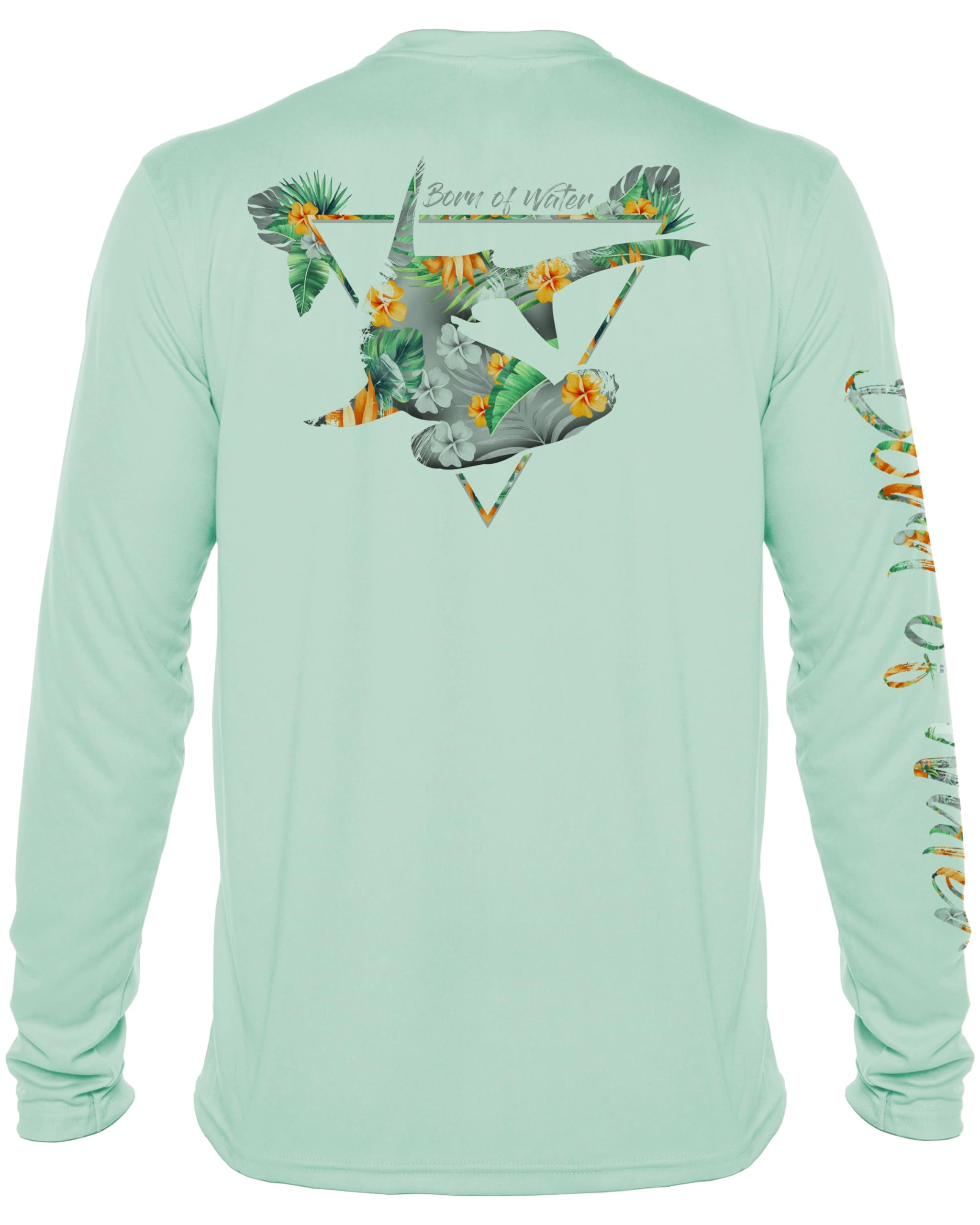Men's Tropical Hammerhead Shark UV Protection Long Sleeve Shirt for Scuba Diving, Fishing, Surfing & Outdoor Adventures