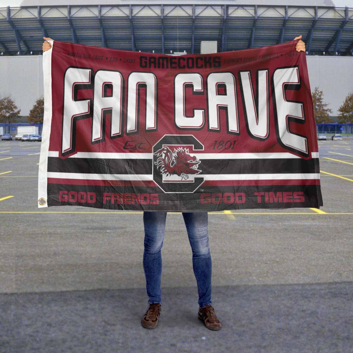 South Carolina Gamecocks Man Cave Banner Flag - College Football Team Decor for Game Room, Tailgate Party & Sports Fan Cave - 3x5 Feet Double Sided Polyester