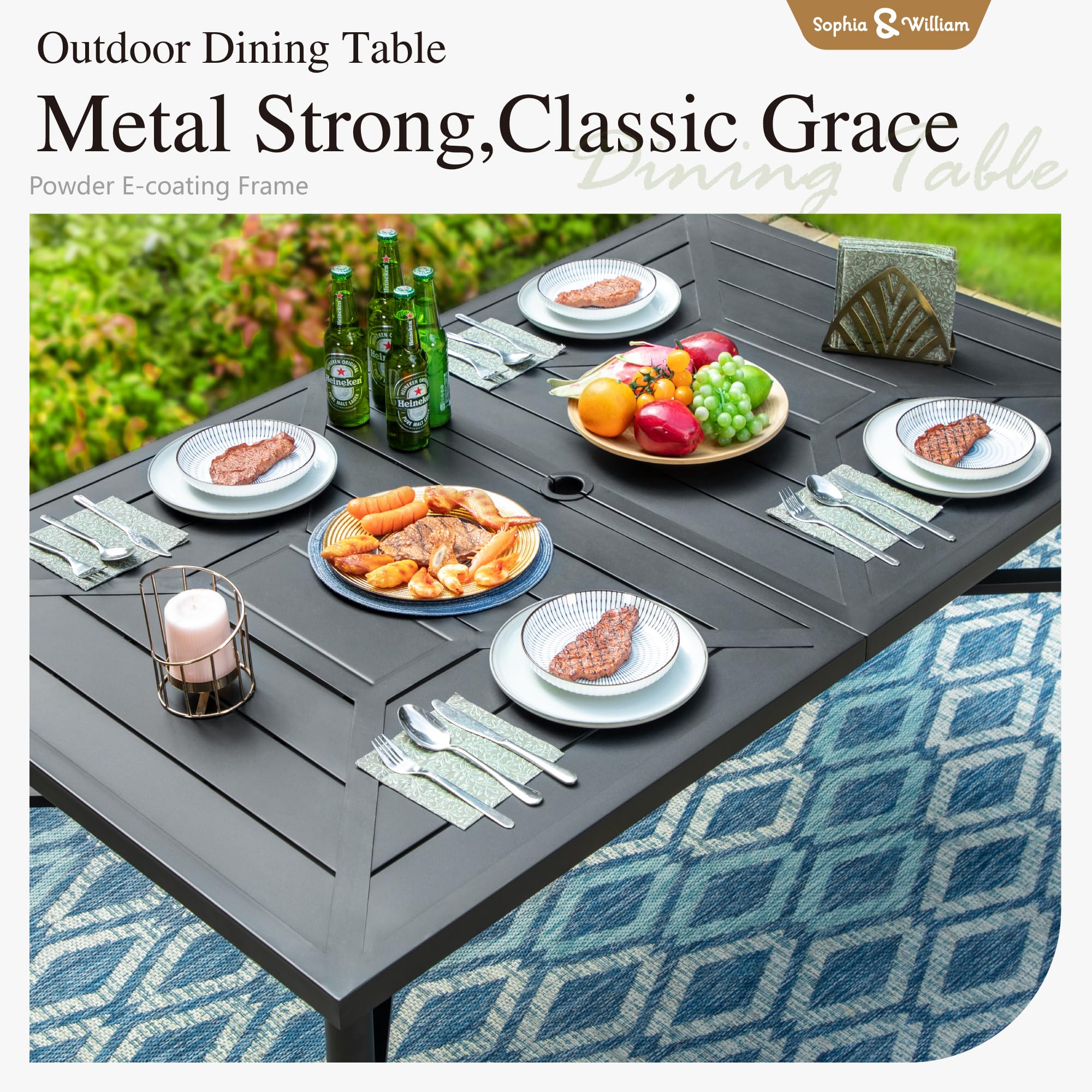 Sophia & William 6-Piece Outdoor Patio Dining Set - 64