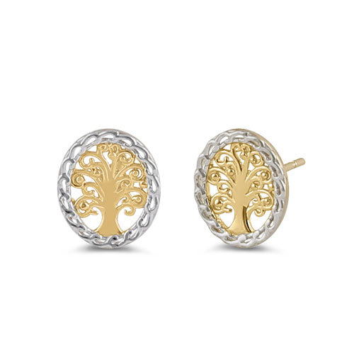 14K Yellow Gold Tree of Life Earrings for Women - Dainty Solid Gold Nature Inspired Jewelry - Perfect for Everyday Wear, Gifts & Special Occasions