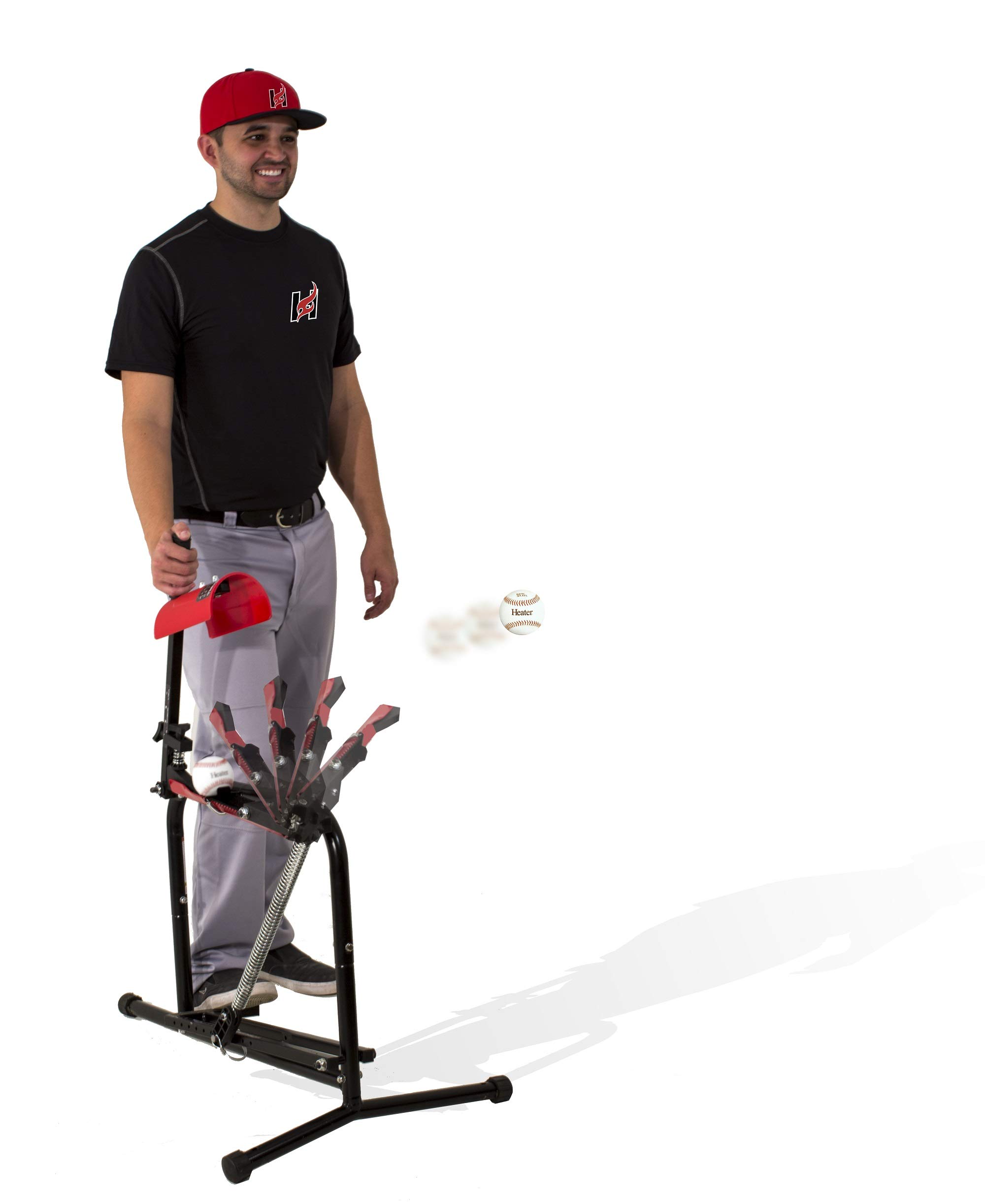 Heater Sports Perfect Pitch 50 MPH Portable Baseball & Softball Pitching Machine (#PP149) - Durable Lightweight Pitching Trainer for Kids, Teens & Adults | Baseball Batting Practice & Fielding Drills | Perfect for Backyard Training & Team Practice Sessions