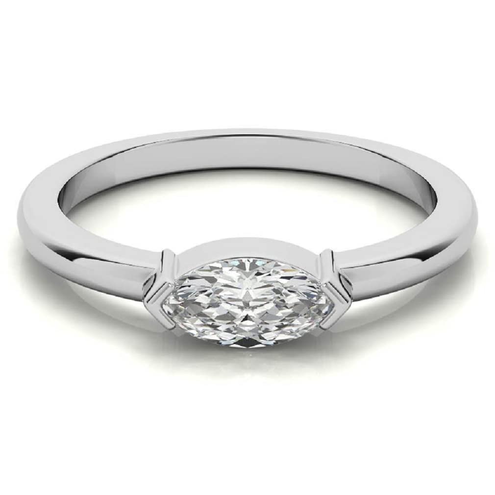 10K Solid White Gold Handmade Engagement Rings 2 CT Oval Cut Moissanite Diamond Solitaire Wedding Band Set for Women - Elegant Bridal Jewelry for Proposals, Anniversaries & Special Occasions