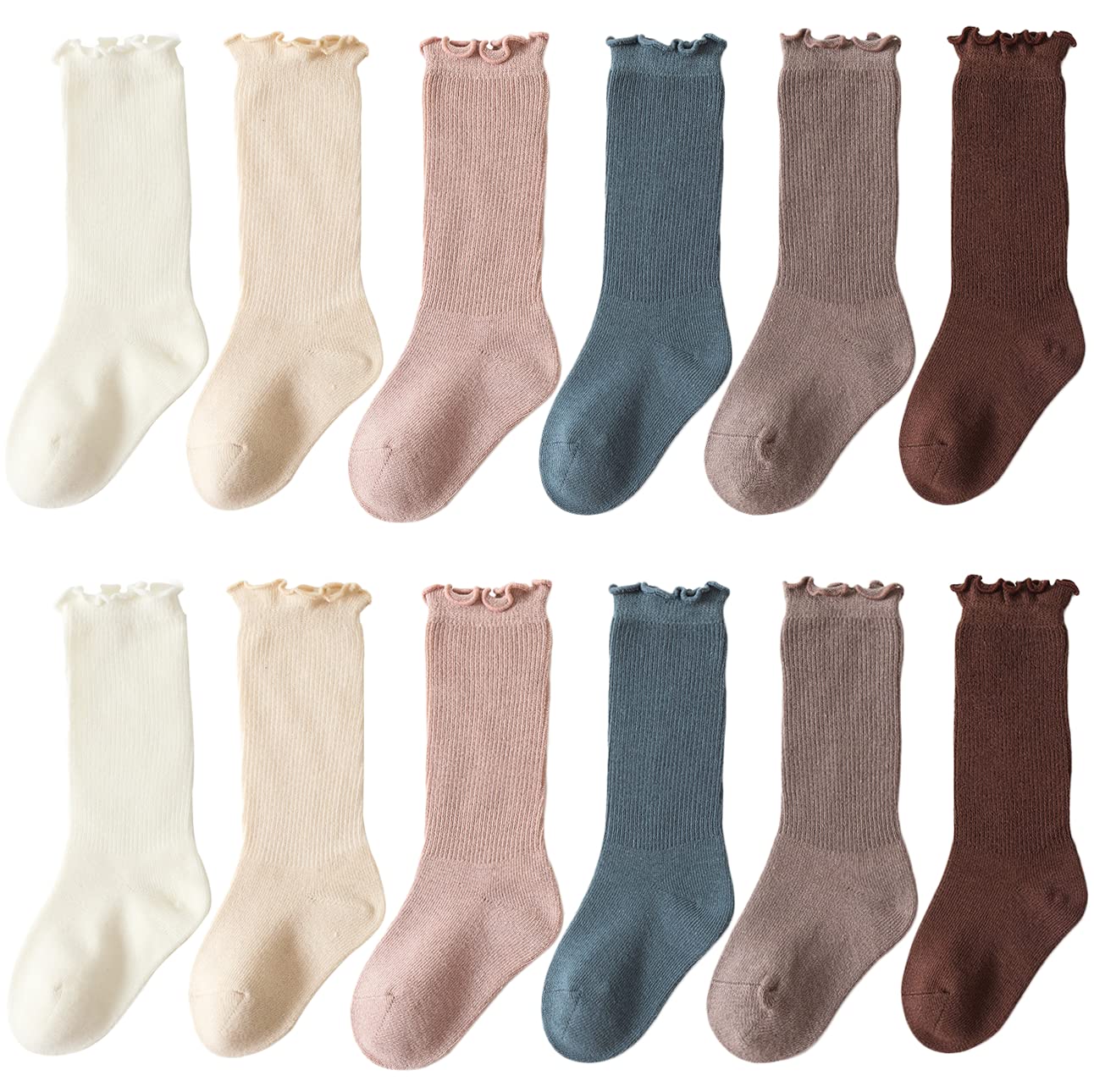 **Baby Girls Cotton Knee-High Socks – Soft & Warm Newborn Toddler Socks – Solid Color Infant Stockings for Everyday Wear & Playtime**