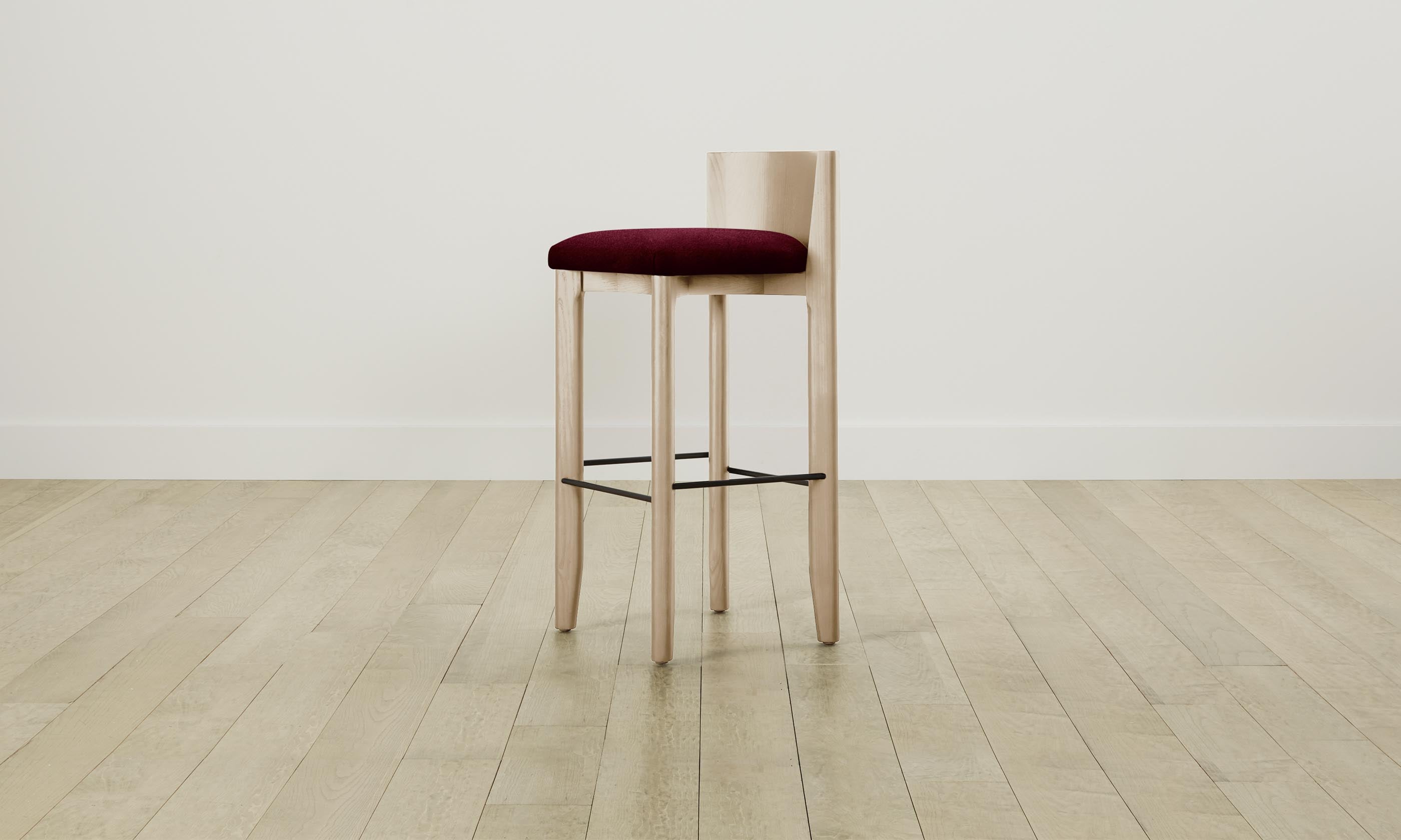 Premium Mohair Crimson Bar & Counter Stool - The Delancey - Modern Kitchen & Dining Stool for Home Bars, Breakfast Nooks & Restaurant Seating