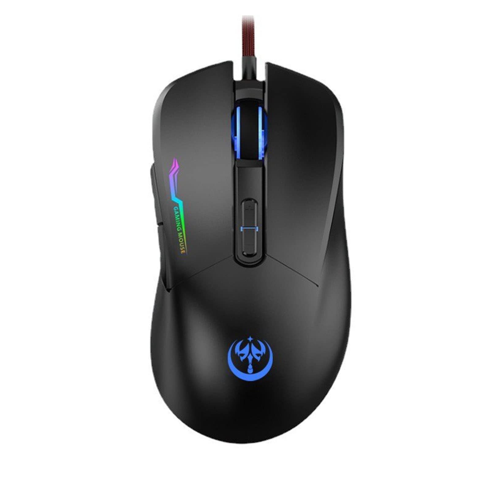 FUXIU Gaming Mouse - USB Optical Computer Mouse with 6 Programmable Buttons, Adjustable DPI, 6-Color Backlit for PC - Perfect for Gaming, Work & Home Office Use
