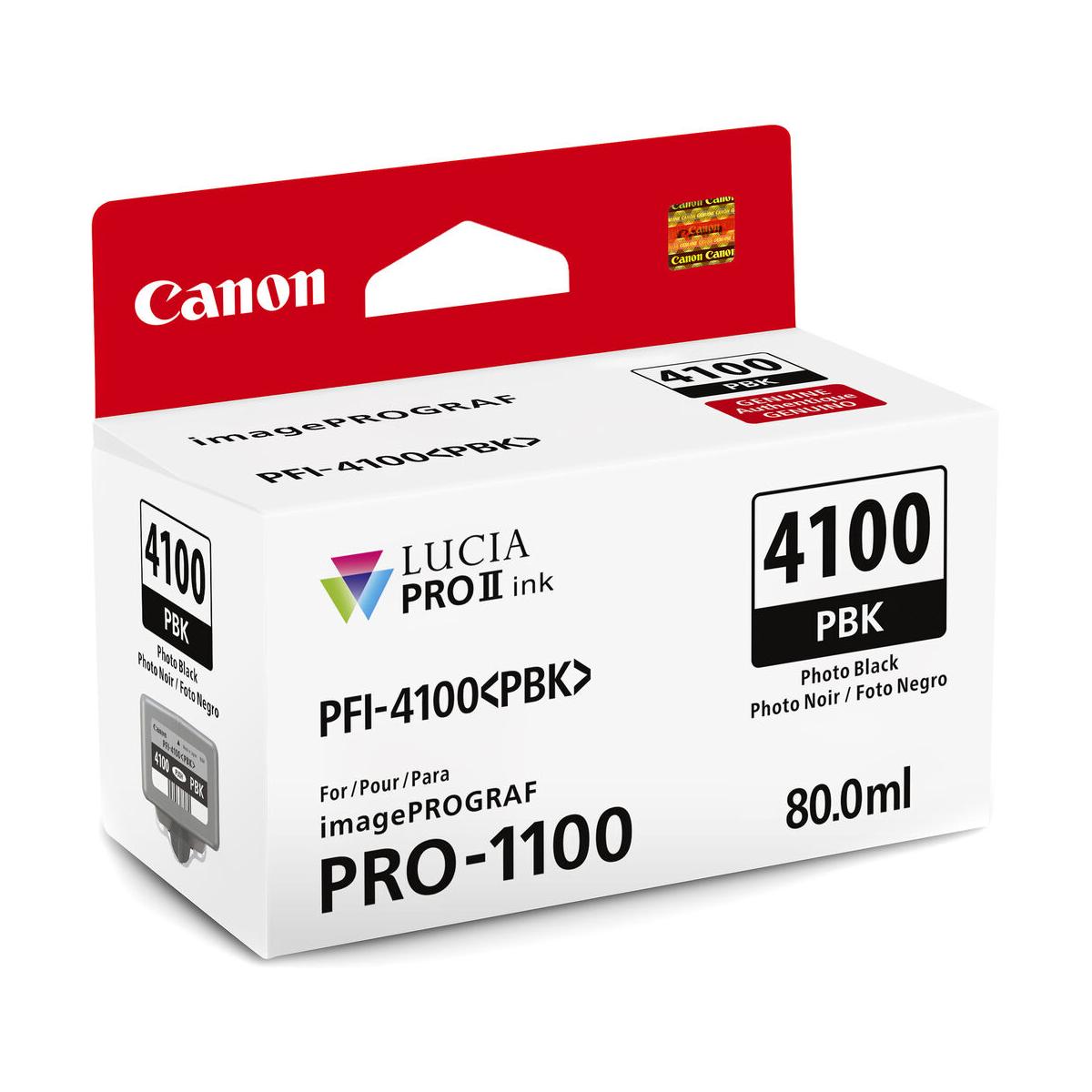 Canon PFI 4100 Photo Black Pigment Ink Tank 80mL - Compatible with PRO-100, PRO-10, PRO-1 Printers | High-Quality Photo Printing for Professional Photographers & Artists