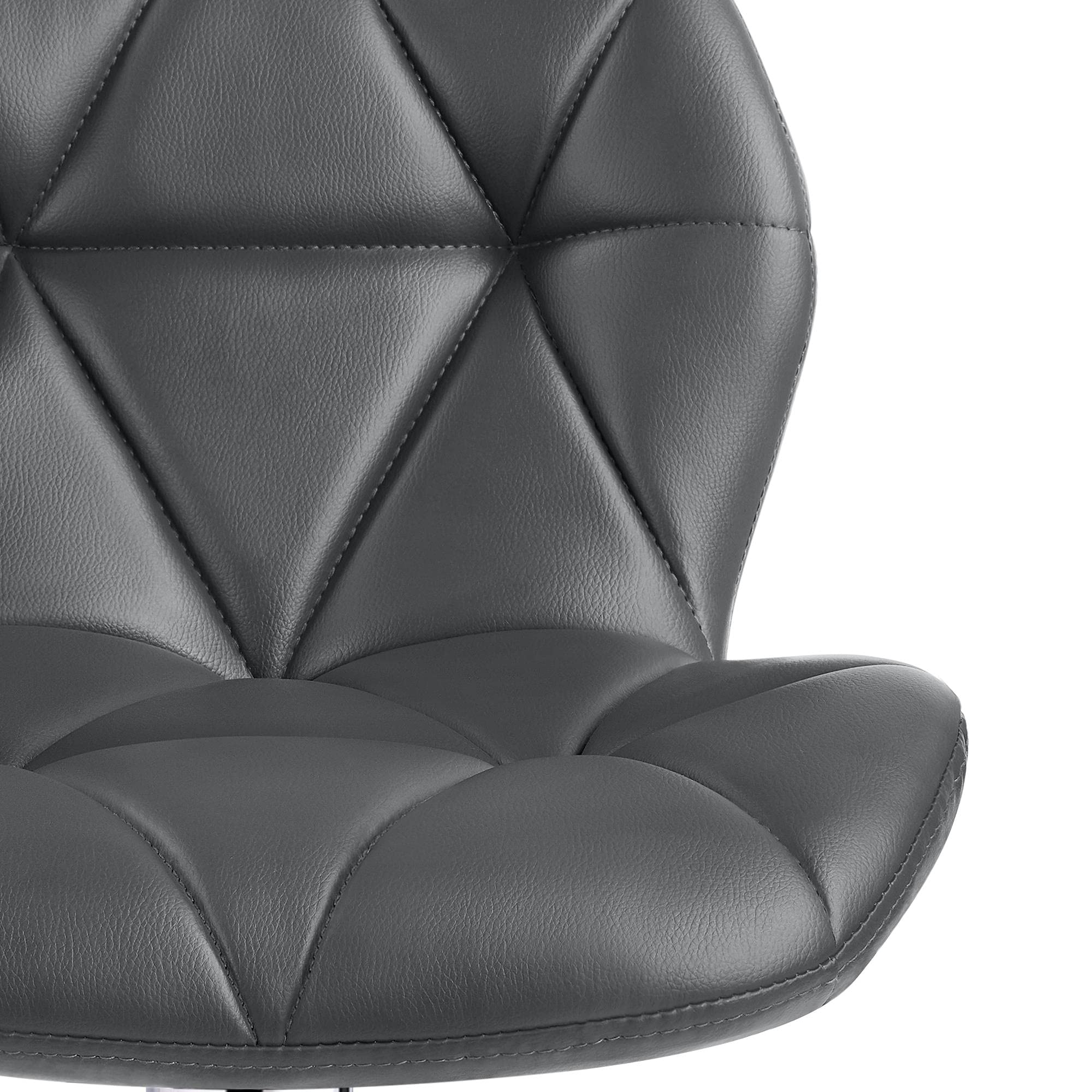 Topeakmart 2-Piece PU Leather Bar Stools Set - 360° Swivel Counter Height Bar Chairs with Backrest, Grey - Perfect for Home Kitchen, Breakfast Nook, and Entertainment Areas
