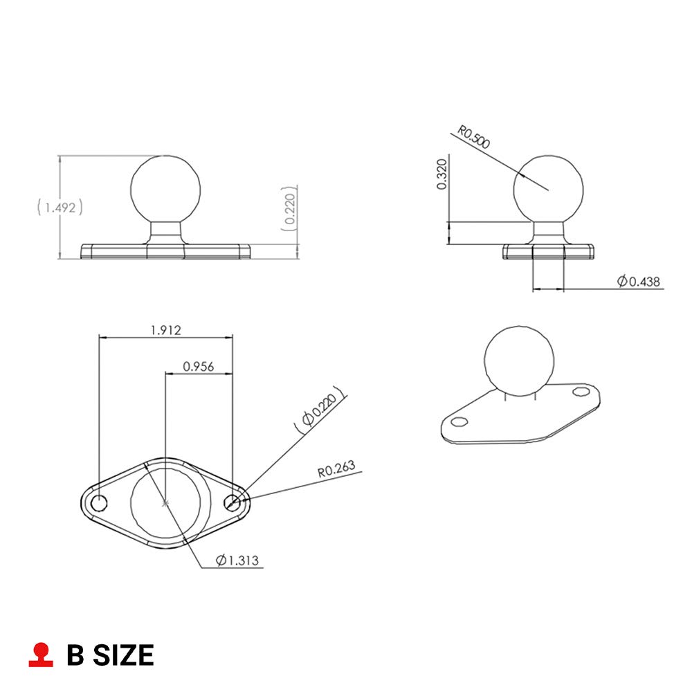 RAM Mounts GPS RAM-B-238U Diamond Ball Base with 1
