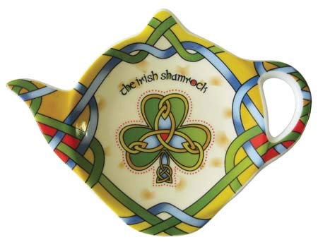 Royal Tara Irish Shamrock Porcelain Tea Set - Celtic Knot Teapot with Removable Lid, 2 Matching Mugs & Tea Bag Holder | Perfect for St. Patrick's Day Gifts, Afternoon Tea & Irish-Themed Decor