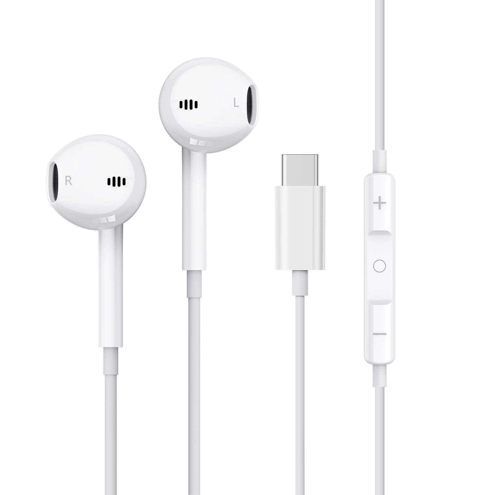 MFi Certified USB C Headphones for iPhone - Wired Earbuds with Built-in Mic, HiFi Stereo & Noise Cancelling - Compatible with iPhone 15/16 Pro Max, Samsung S24/S23/S22, Pixel & Android Devices - Perfect for Commuting, Workouts & Online Meetings