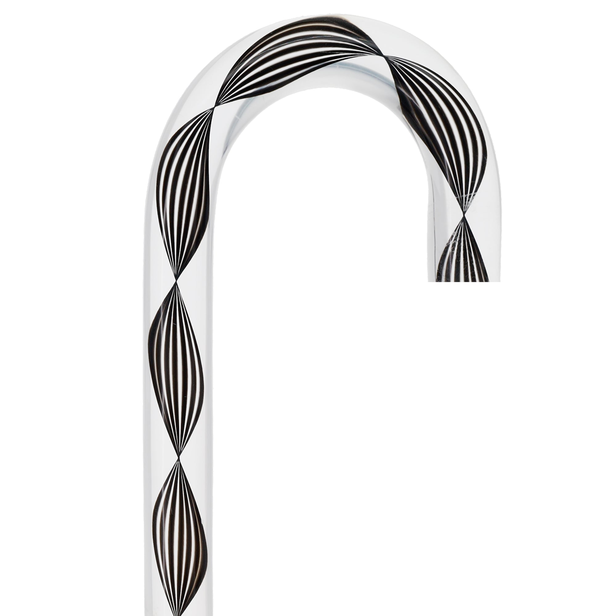 Obsidian Helix Walking Cane - Elegant Black Twisted Handle with Clear Acrylic Shaft for Seniors & Fashionable Mobility Aid - Perfect for Daily Use, Travel & Support
