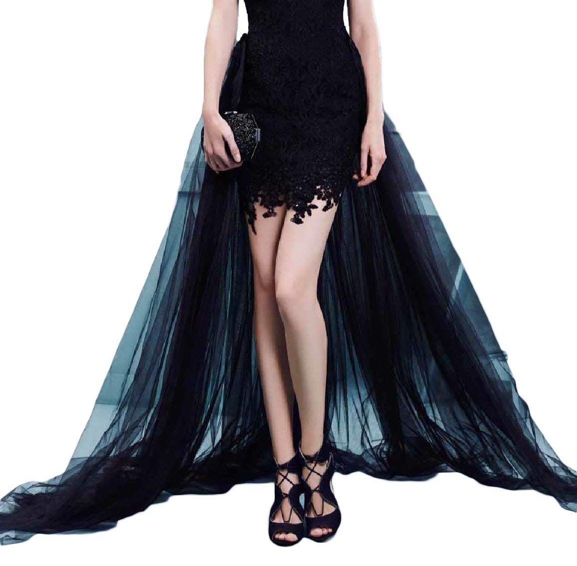Simlehouse 2-Layer Tulle Detachable Train Tutu Skirt for Prom, Party & Wedding - Elegant Ball Gown for Dances, Bridal Showers & Special Occasions 2024
