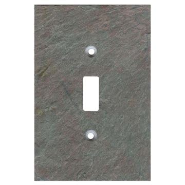 Decorative Electrical Switch Plate Cover - 1 Gang Single Toggle Light Switch Outlet Wall Plate (3.25”x5”) in Natural Vermont Slate Earth Tone | Durable Faceplate for Home, Office & Commercial Use | Rustic Decor Upgrade for Living Room, Bedroom & Kitchen