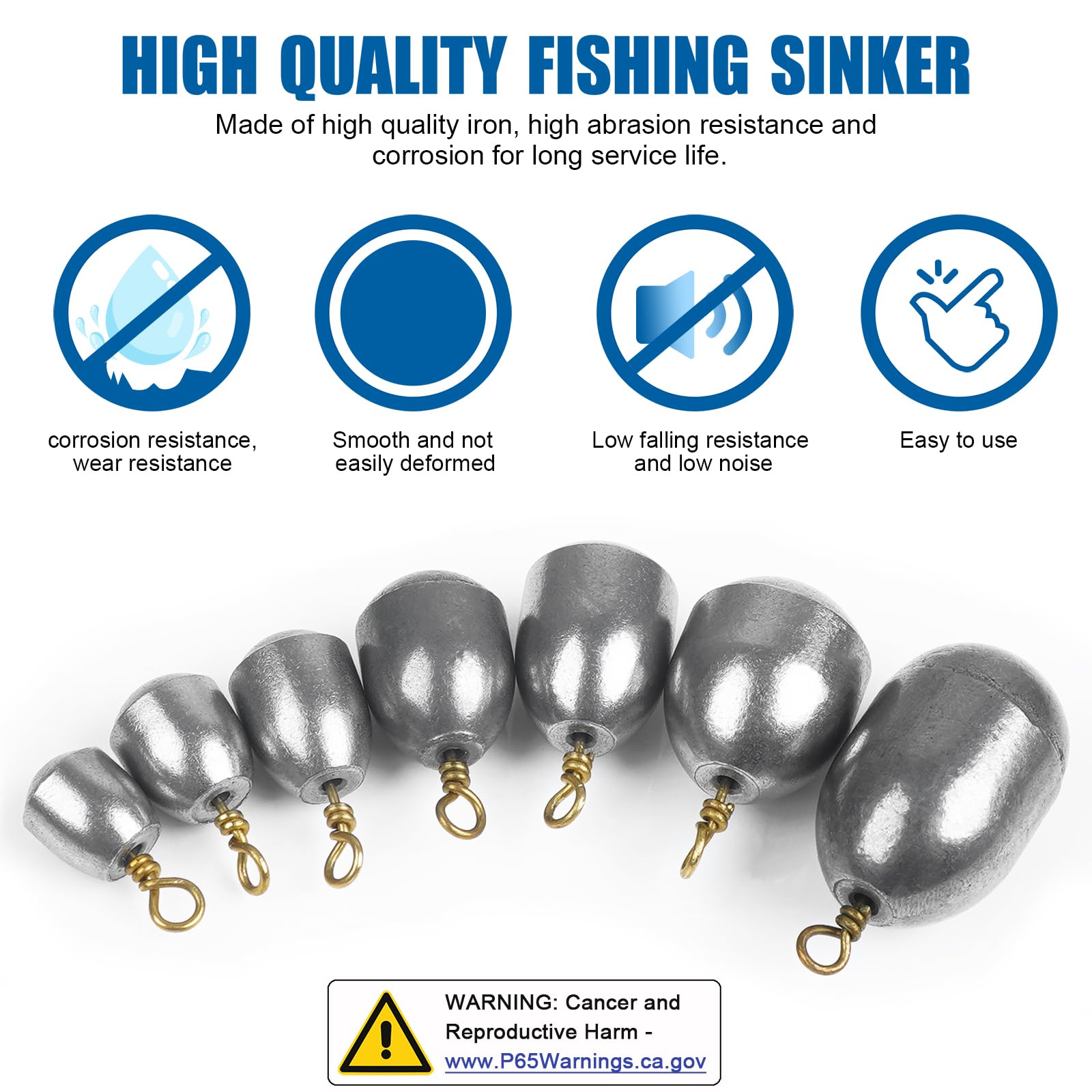 Premium Iron Fishing Weights & Sinkers - Bass, Catfish, Casting & Bell Sinkers for Freshwater & Saltwater Fishing | Ideal for Shore, Boat & Ice Fishing