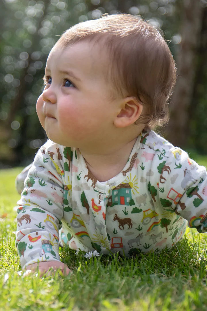 Adorable Baby Grow Onesie - Farm Life Theme | Soft & Comfortable for Newborns & Infants | Perfect for Playtime, Nursery & Photo Shoots