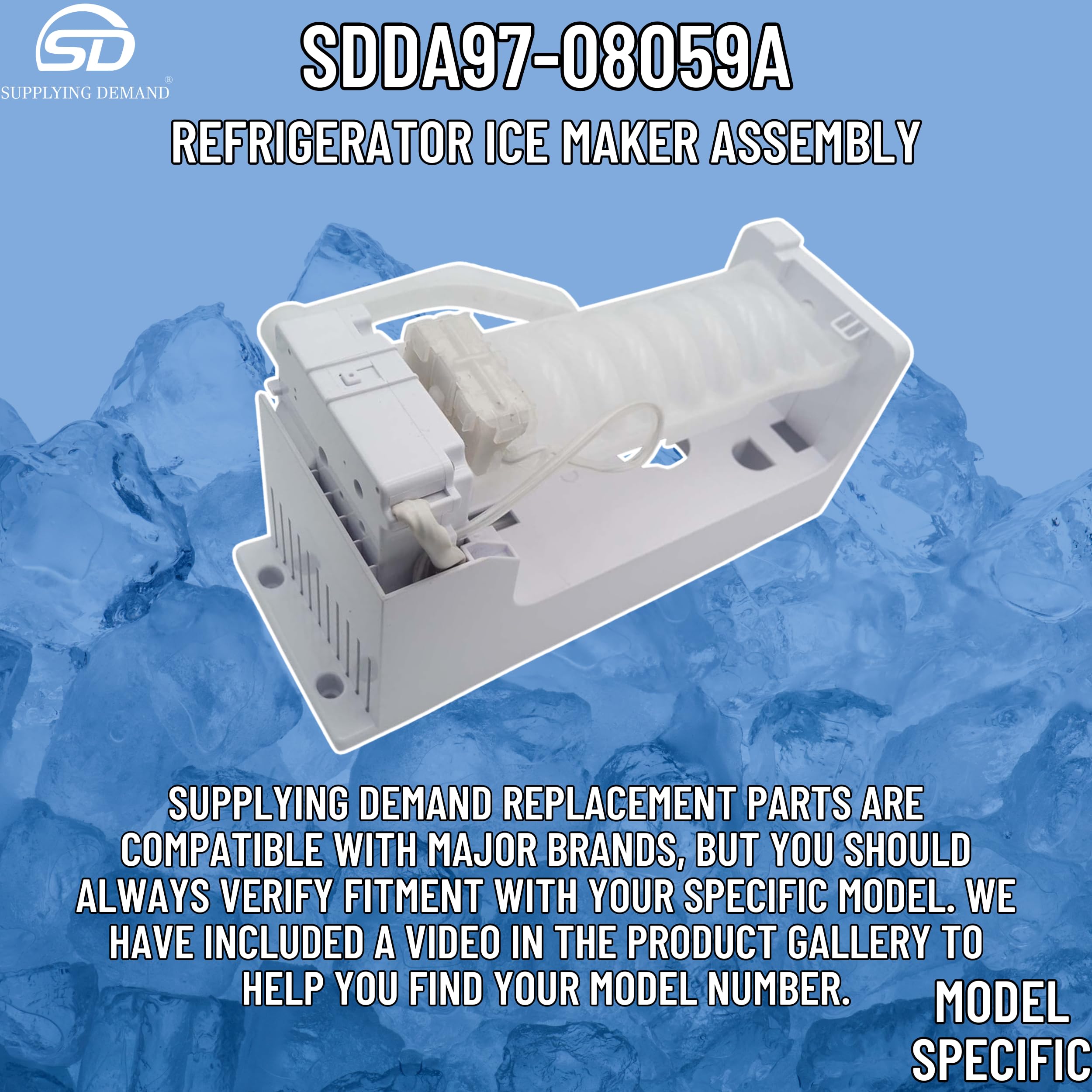 DA97-08059A Refrigerator Ice Maker Assembly Replacement - Compatible with Samsung Refrigerators - Perfect for Kitchen Appliance Repair & Home Maintenance