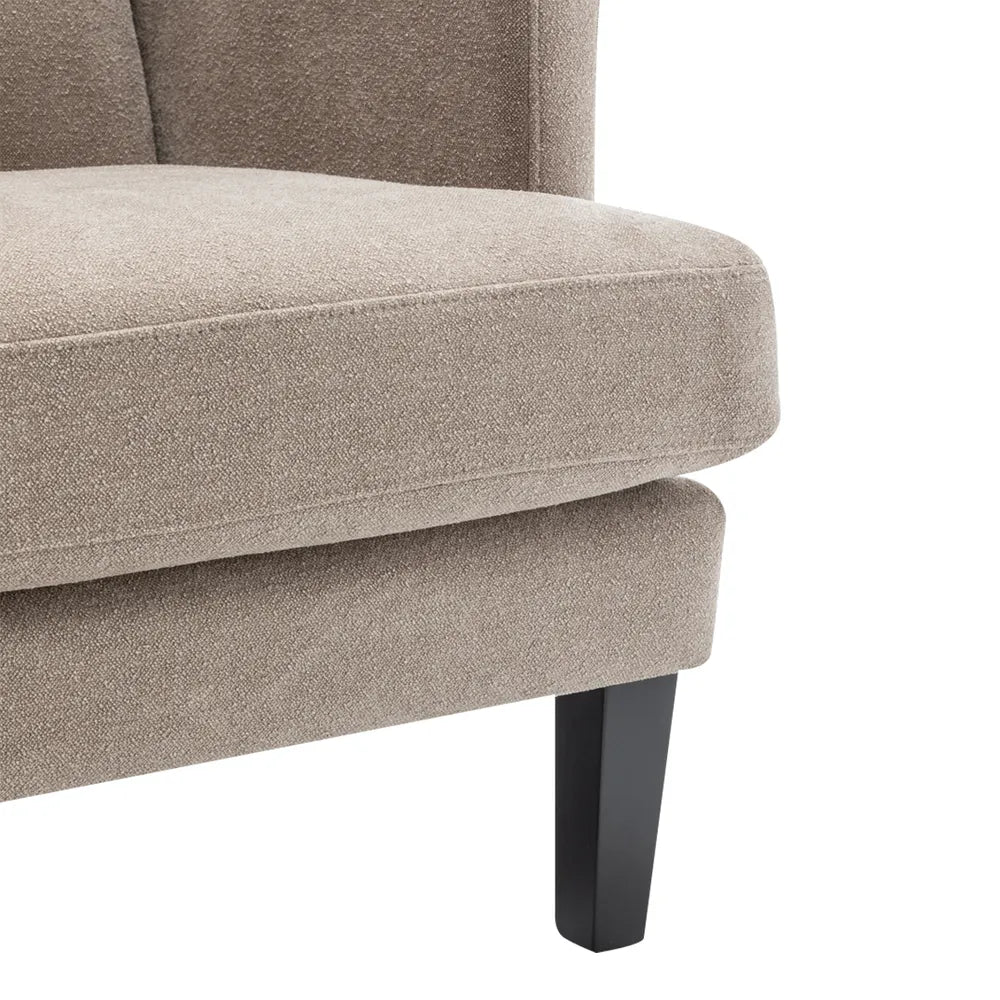 Gable Occasional Chair - Beige Chenille Upholstered Accent Chair for Living Room, Bedroom & Office - Comfortable Modern Lounge Seating for Reading Nook or Conversation Area