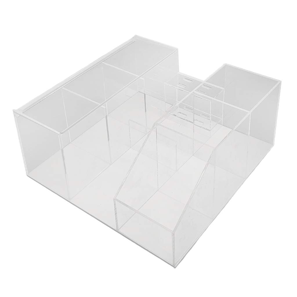 Perfeclan Acrylic Storage Box Organizer with Holder Stand - Clear Transparent Display Shelf for Extension Supplies, Tools & Accessories - Perfect for Salon, Nail Art, Beauty & Craft Room Organization