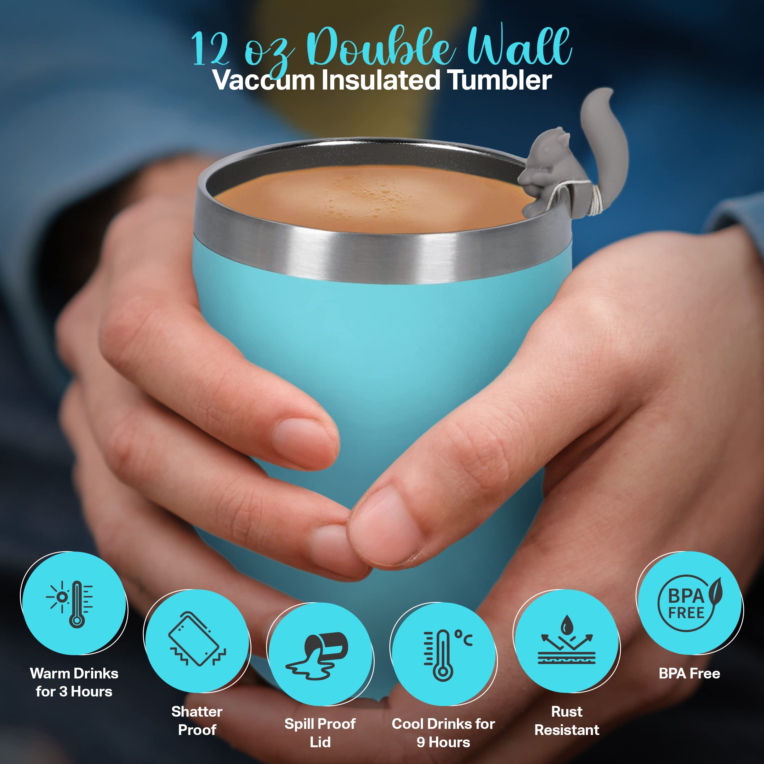 Premium Tea Gift Set for Women & Men - 15 Unique Teas, Stainless Tumbler, 10 Honey Straws, Elegant Gift Box with Mom Card (Teal) - Perfect for Holidays, Birthdays, and Relaxing Moments