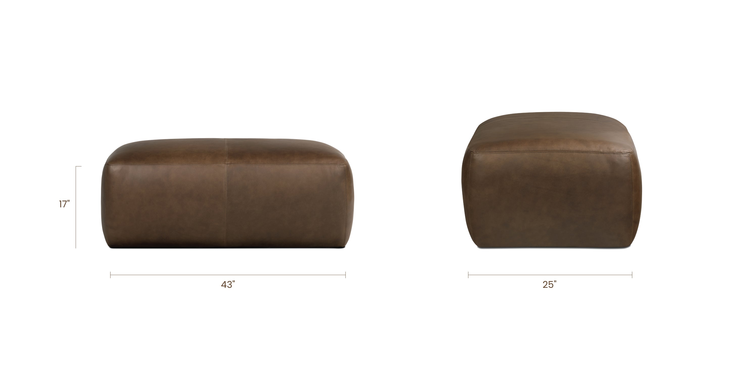 Premium Denver Leather Ottoman - Soft & Durable Footrest, Storage Bench - Perfect for Living Room, Bedroom, Home Decor & Relaxation