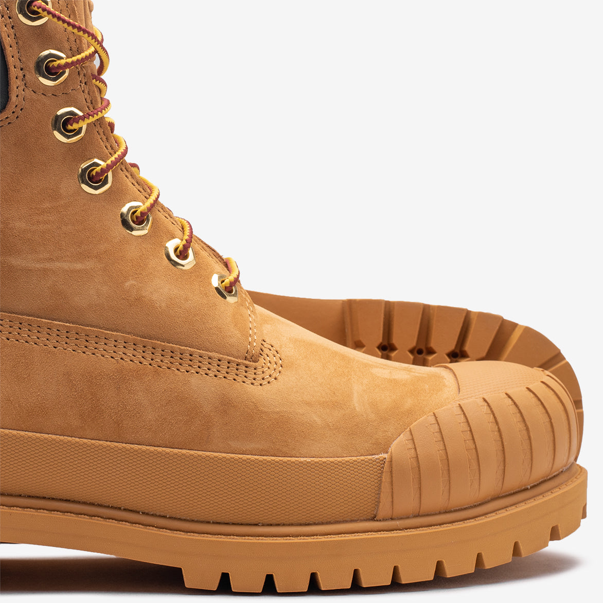 Timberland 6-Inch Premium Rubber Toe Boot in Wheat Nubuck - BEE LINE Collaboration - Durable Work Boots for Men, Outdoor Hiking & Construction Use