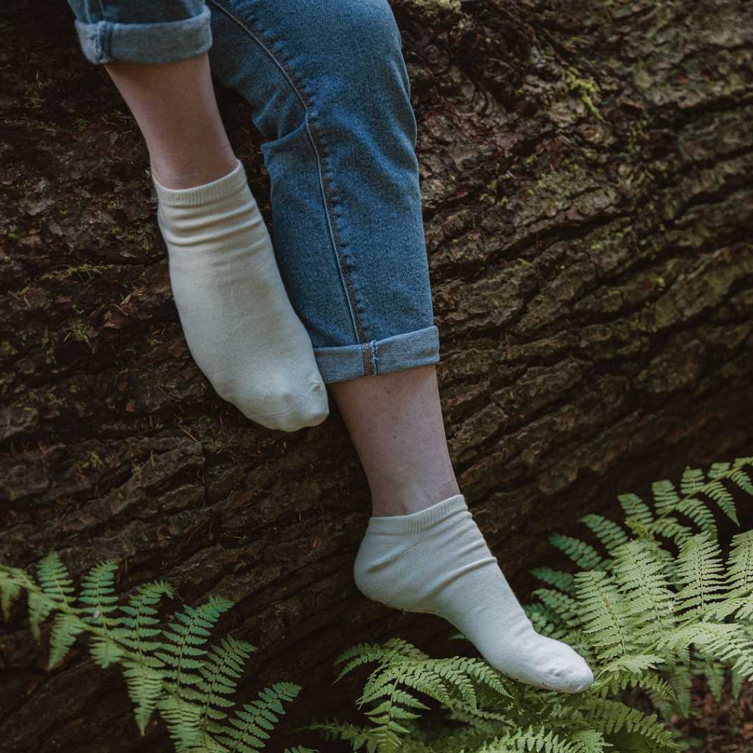 Pure Organic Cotton Ankle Socks for Adults - No Dye, Hypoallergenic & Breathable - Perfect for Yoga, Running & Everyday Comfort