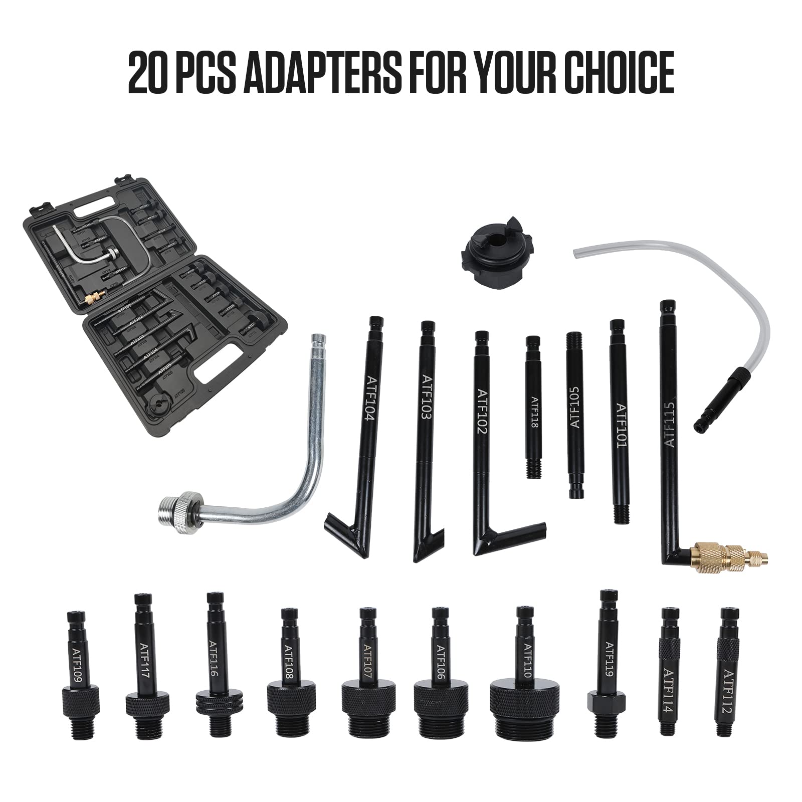 8L Pneumatic Transmission Oil Extractor Pump with 20PC Filling Adapters - ATF Fluid Transfer Pump for BMW, Ford, Audi - Automatic Oil Changer for Car Maintenance & DIY Fluid Replacement