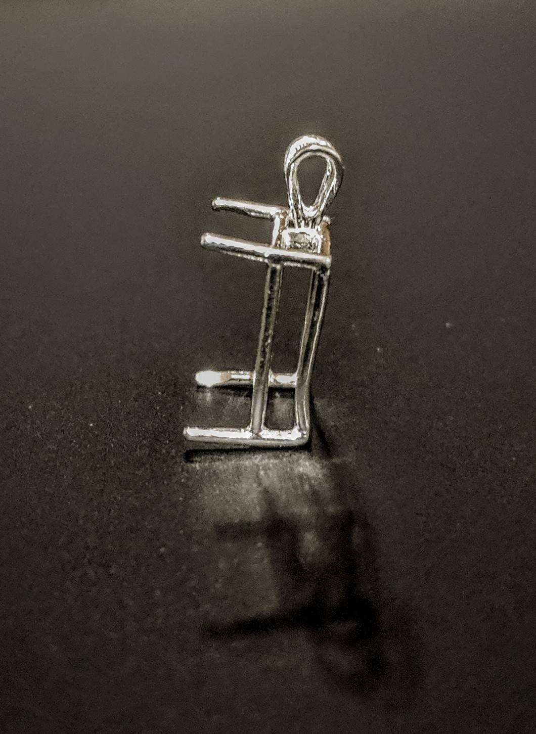 Emerald Cut Sterling Silver or 14K Gold Pendant Setting 5x3mm (30x22mm) - Handcrafted in USA - Perfect for Birthstone Jewelry, Anniversary Gifts & Custom Necklaces