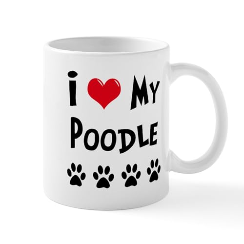 White - I Love My Poodle Mug