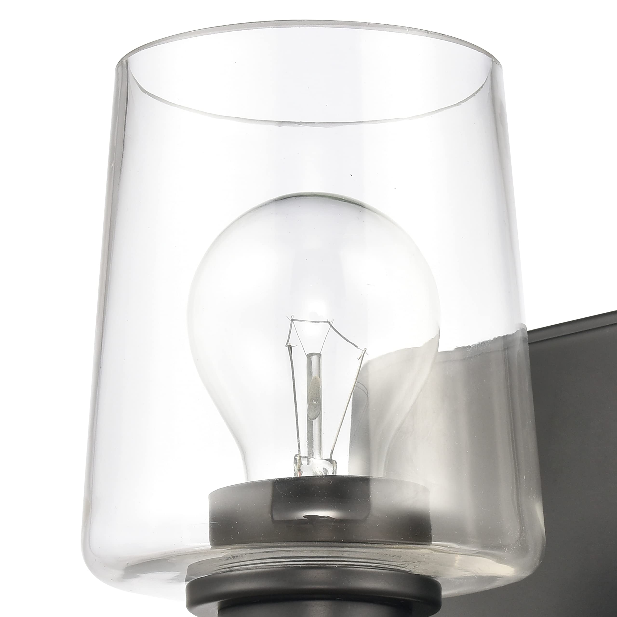 Elk Home Celia Vanity Light - 1-Light Matte Black Bathroom Light Fixture with Clear Glass Shades, Transitional Style for Bedroom, Powder Room & Dressing Area