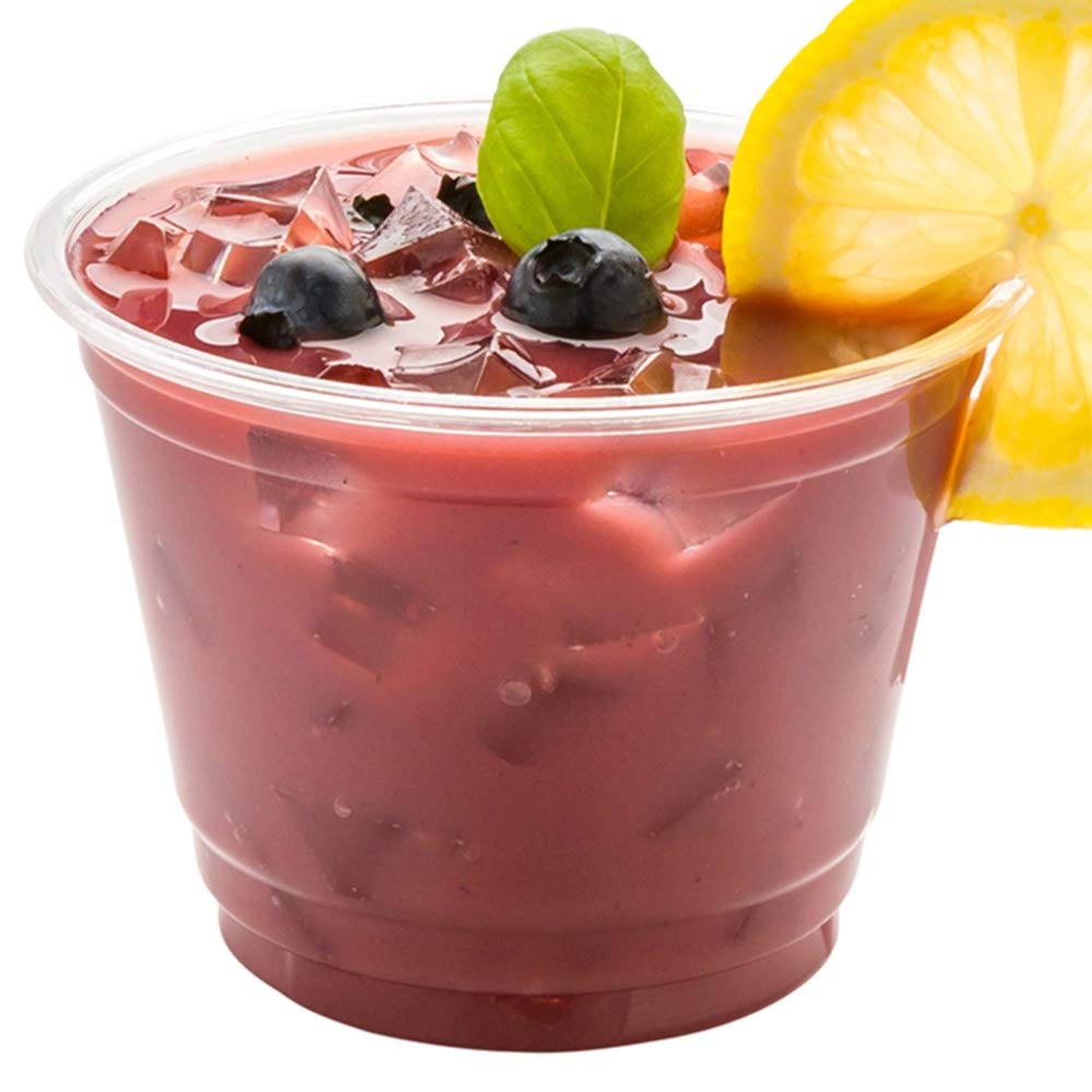 Restaurantware Visage 9 oz Clear PET Plastic Cold Drink Cups - 1000 Pack Disposable Heavy-Duty Party Cups (Lids Sold Separately) for Birthday Parties, Weddings, Catering & Outdoor Events
