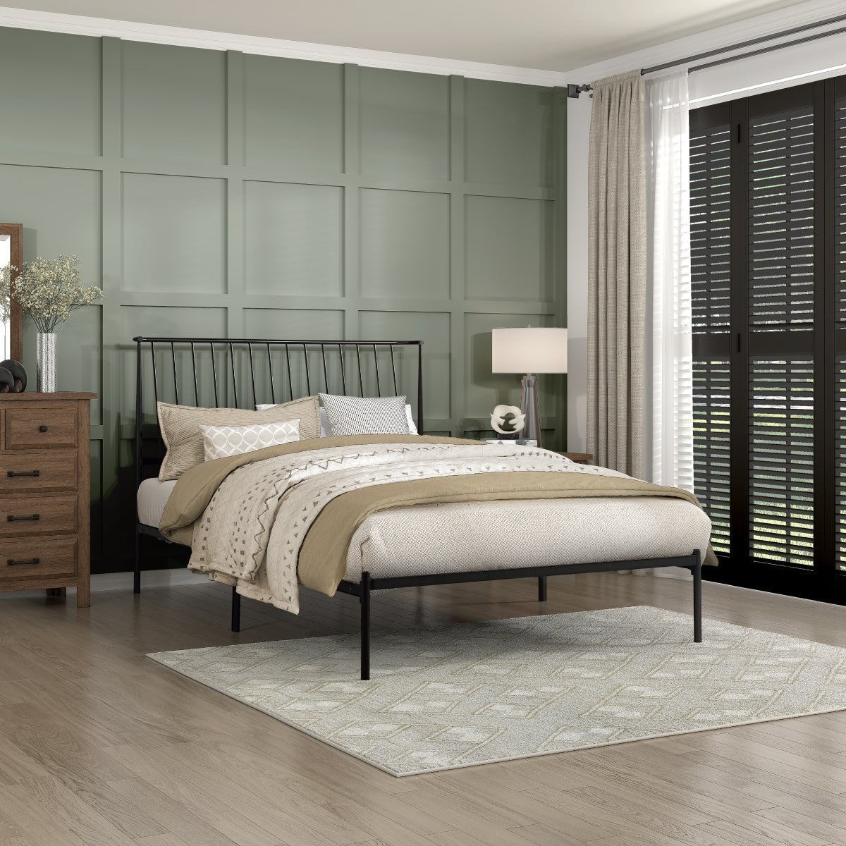 Black Metal King Platform Bed Frame - No Box Spring Needed - Sturdy & Modern Design for Master Bedroom & Guest Room