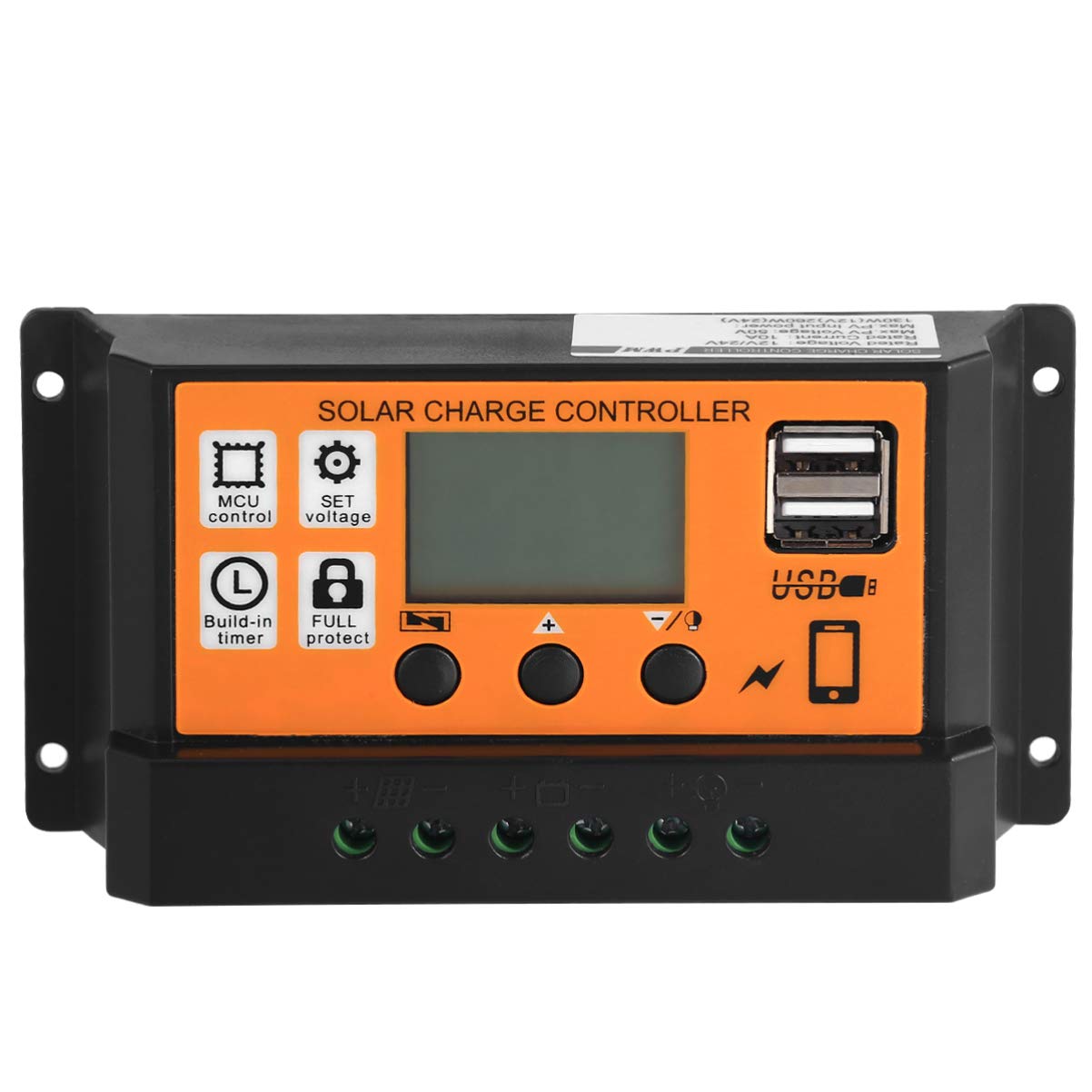 10A Solar Charge Controller - MPPT Solar Panel Regulator for 12V/24V Battery Charging - Perfect for RV, Boat, Off-Grid & Solar Generator Systems