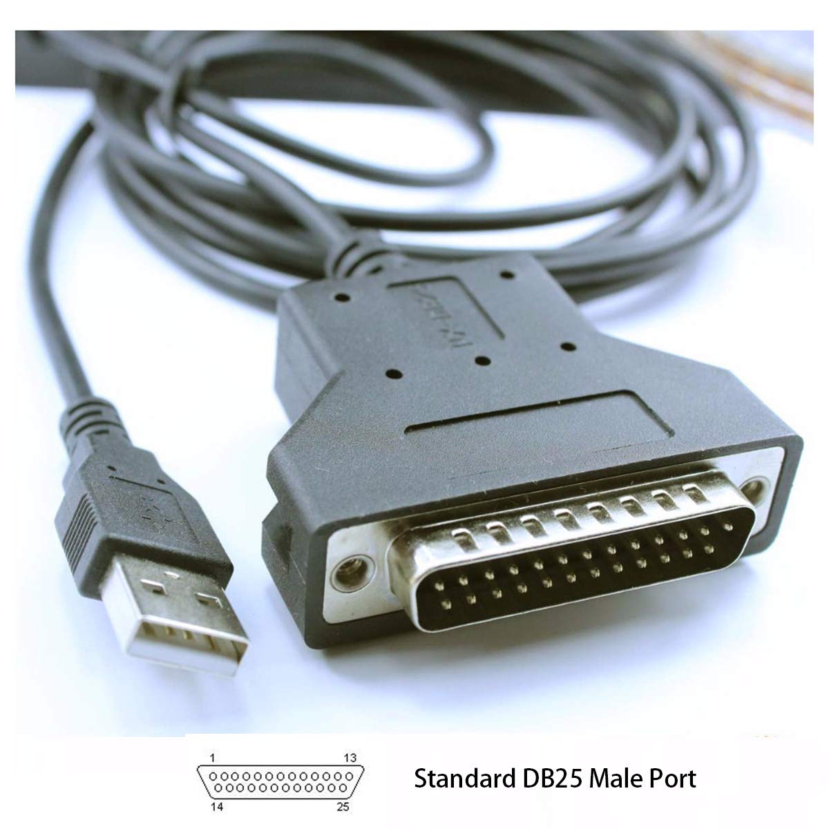 Original Title: Usangreen Silabs CP2102 USB RS232 Serial Printer Adapter Cable to DB25 for Bar Code Printer Scanner (180CM)    Optimized Title: **Silabs CP2102 USB to RS232 Serial Printer Adapter Cable - DB25 Connector for Barcode Printers & Scanners - 180CM (6ft) - Compatible with POS Systems, Label Printers & Industrial Equipment**