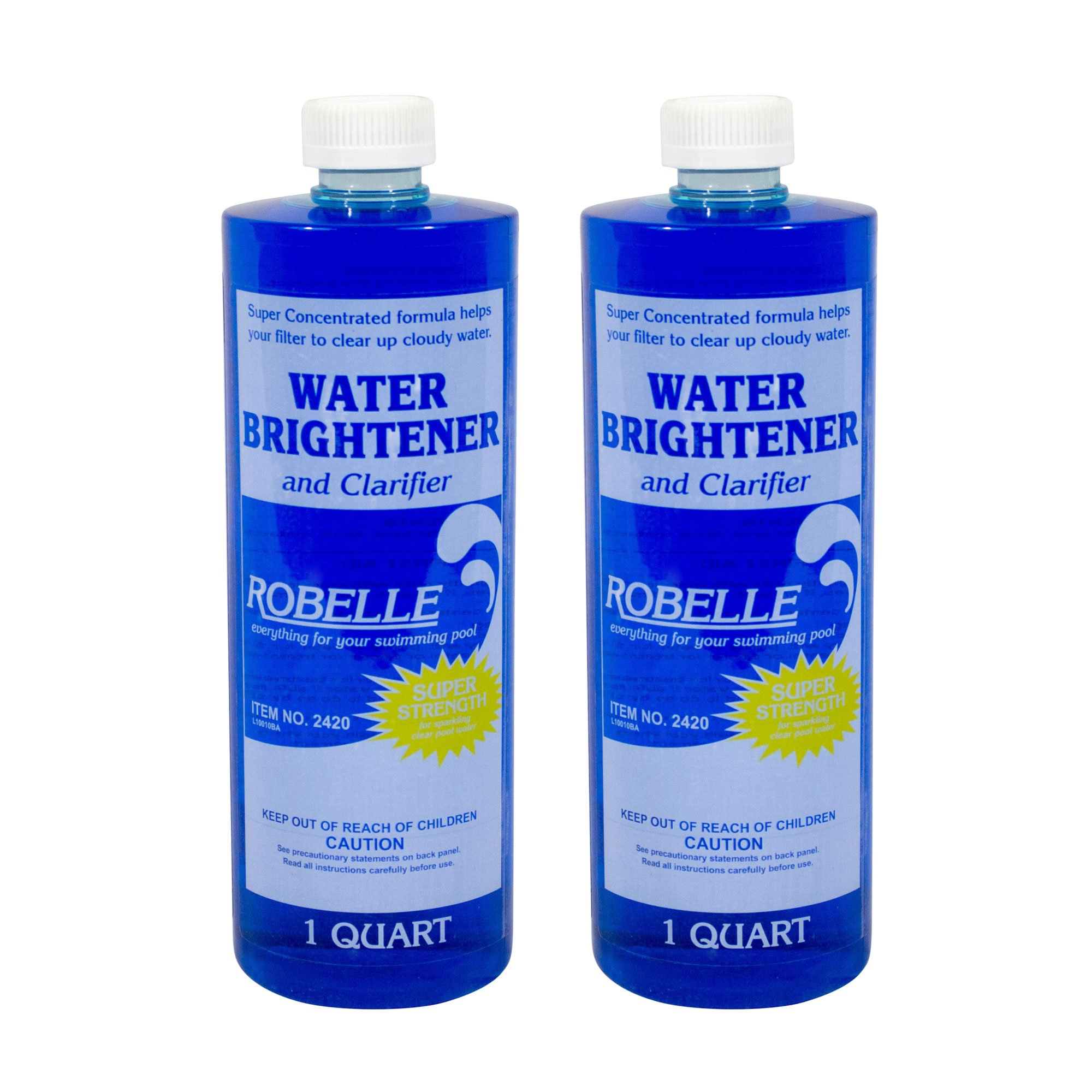 Robelle 1-Quart 2-Pack Premium Pool Water Brightener & Clarifier, Made in USA, Ideal for Crystal Clear Swimming Pools and Spas