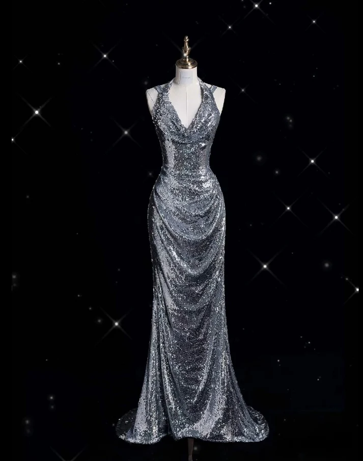 Elegant Mermaid Halter Silver Sequin Long Evening Dress for Prom, Gala & Special Occasions - Sexy Formal Gown J6751 | Perfect for Weddings, Parties & Red Carpet Events