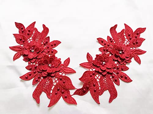 red flower-2pcs