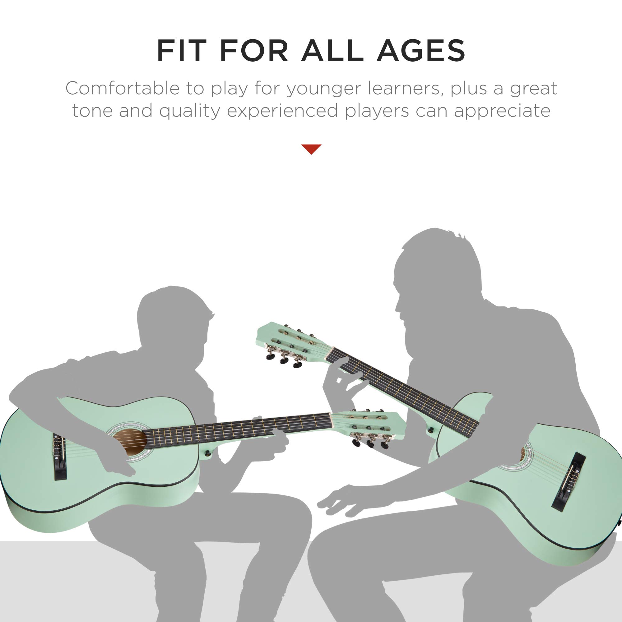 Best Choice Products 38-Inch All Wood Acoustic Guitar Starter Kit for Beginners with Gig Bag, 6 Picks, Nylon Strings & Strap w/Pick Holder - SoCal Green | Perfect for Learning, Practice & Live Performances
