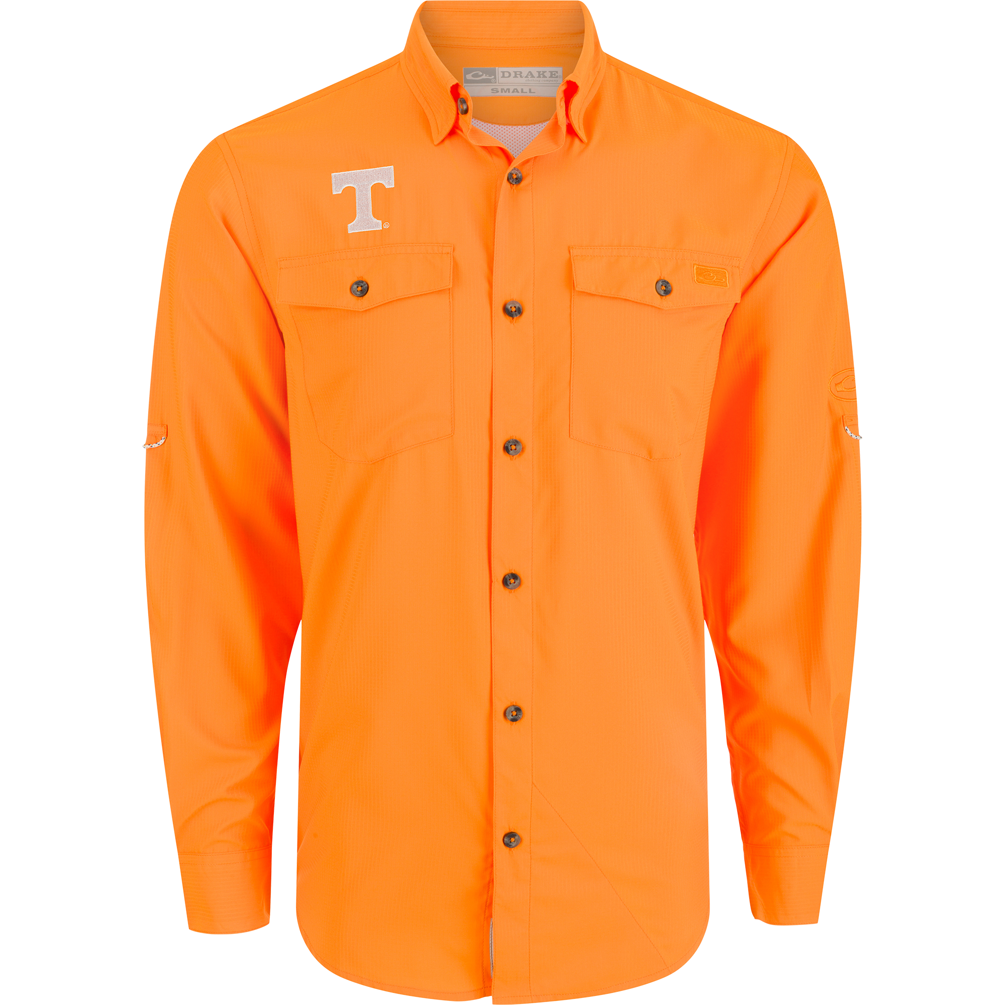 Tennessee Frat Dobby Solid Long Sleeve Shirt for Men | Comfortable Cotton Button Down Casual Shirt | Perfect for College, Party & Everyday Wear