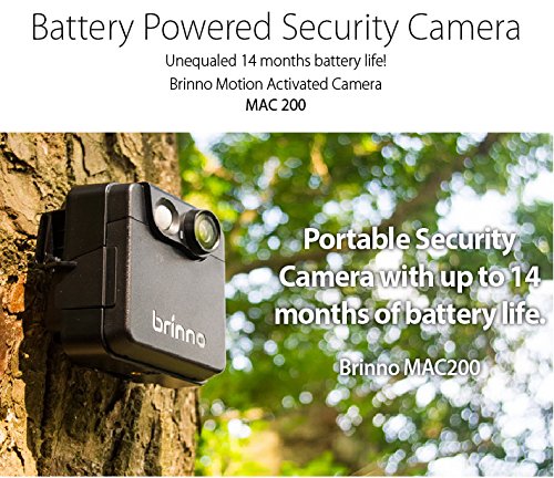 Brinno MAC200 Wireless Motion Activated Security Camera - Weatherproof Outdoor/Indoor Surveillance, Night Vision, Time-Lapse Recording - Ideal for Home, Office, Garage & Backyard Monitoring