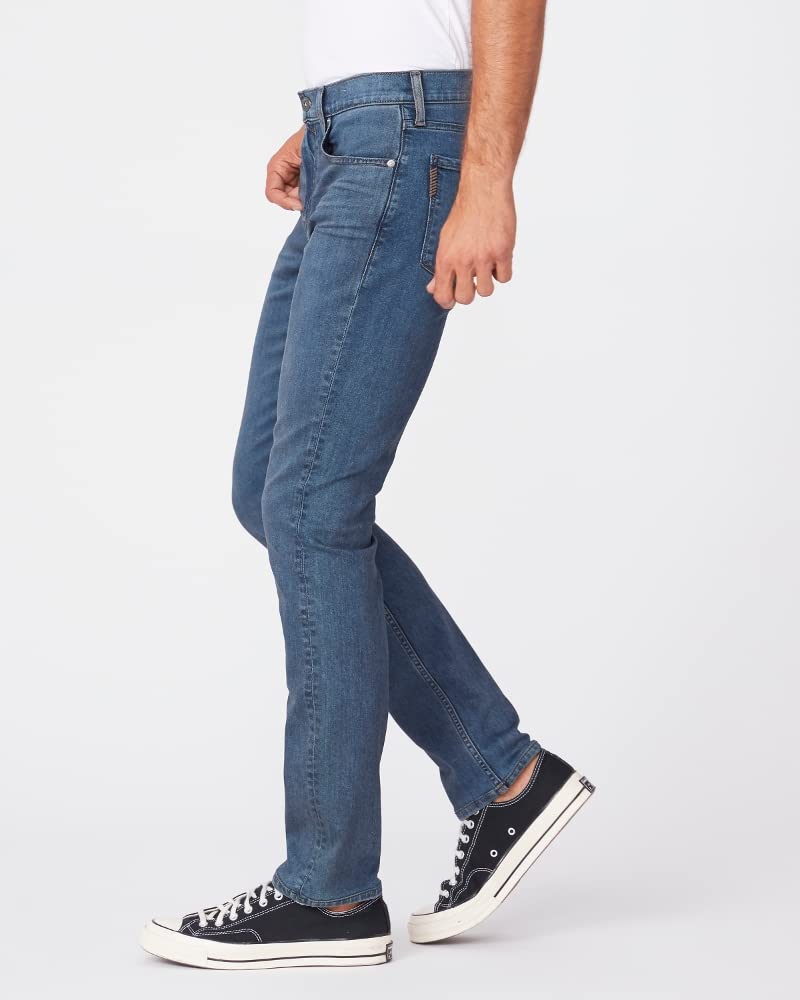 PAIGE Men's Lennox Slim Fit Stretch Denim Jeans - Saxton Wash, Size 34 | Comfortable & Stylish for Casual Wear, Office, and Night Out
