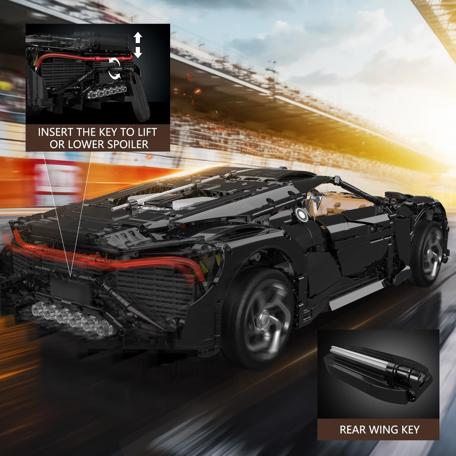 Mould King 13163 MOC Sports Car Building Kit - 4688-Piece Remote & APP Controlled Super Car Model Blocks for Adults & Teens | Collectible DIY Engineering Toy for Christmas & Birthday Gifts | Perfect for STEM Learning, Home Decoration & Car Enthusiasts