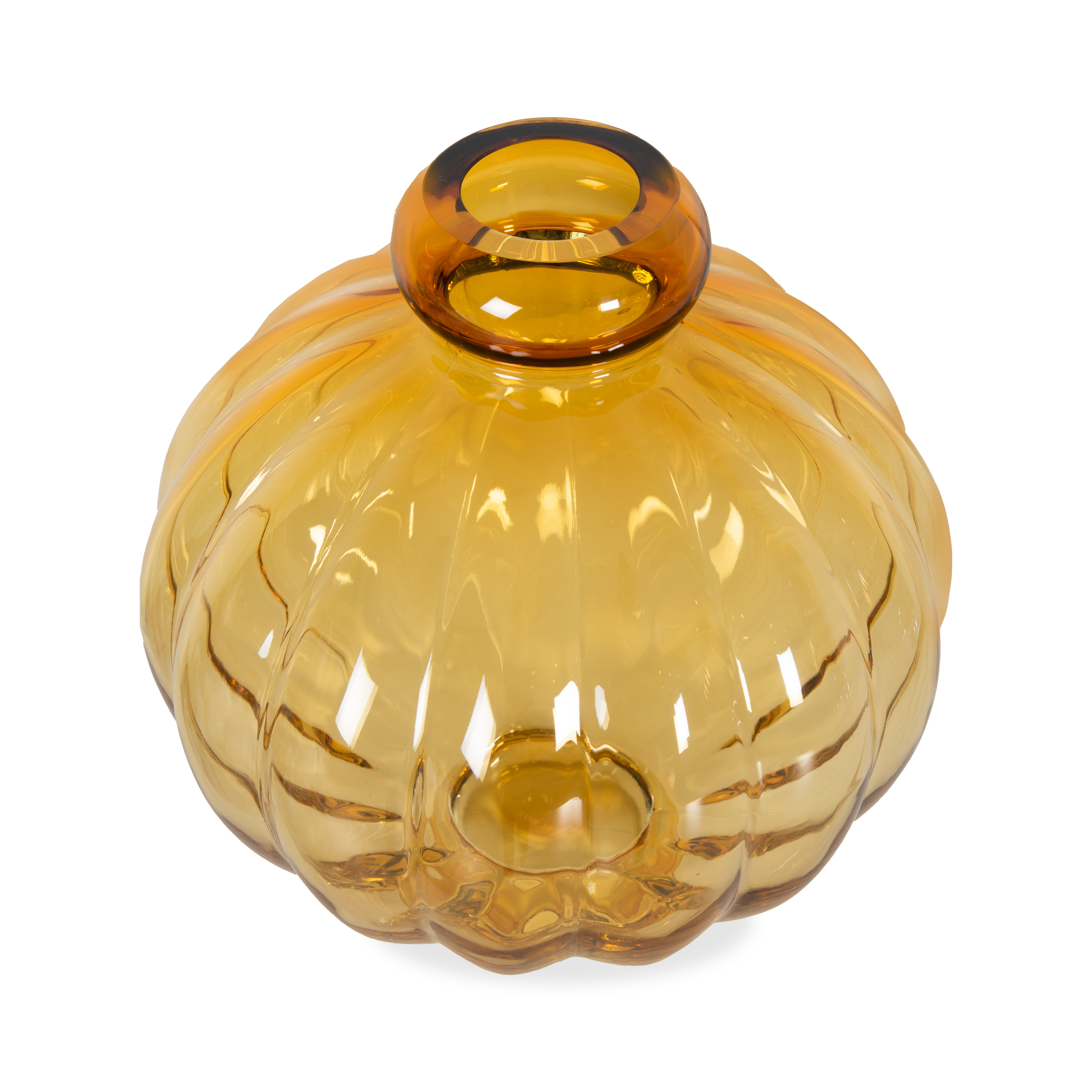 Amber Glass Balloon Vase - Elegant Floral Centerpiece for Weddings, Home Decor & Special Occasions
